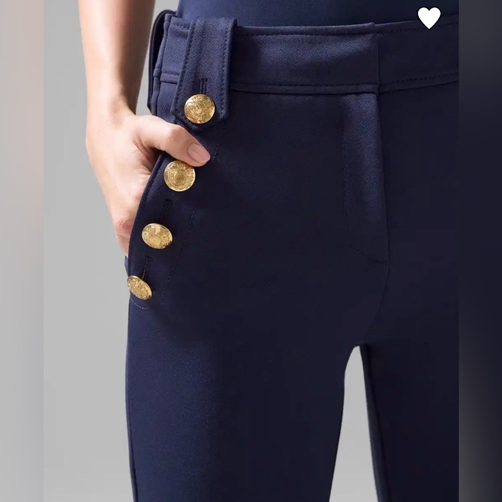 WHBM Jolie Button Straight Luxe Straight Pant - NWT Size 10L - Picture 3 of 7
